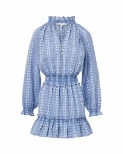 Veronica Beard Espie Striped Dress -Veronica Beard Sales 2023 2302EM4220678 BLUE OFF WHITE