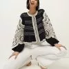 Veronica Beard Dorian Embroidered Linen Jacket -Veronica Beard Sales 2023 2304EM2610437 NAVY OFFWHITE PRODUCT 01