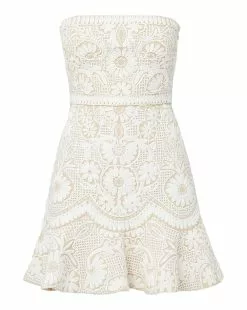 Veronica Beard Agata Embroidered Strapless Dress -Veronica Beard Sales 2023 2304EM3920564