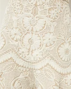 Veronica Beard Agata Embroidered Strapless Dress -Veronica Beard Sales 2023 2304EM3920564 LIGHTPEBBLE PRODUCT 03