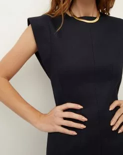 Veronica Beard Rosedale Linen Dress -Veronica Beard Sales 2023 2304LN1420555 NAVY PRODUCT 03