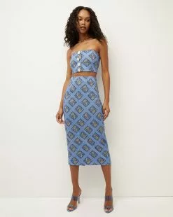 Veronica Beard Troye Linen Skirt