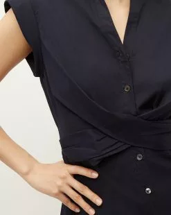 Veronica Beard Nagano Shirtdress -Veronica Beard Sales 2023 2304SCP20576 NAVY PRODUCT 03