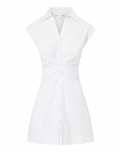 Veronica Beard Nagano Shirtdress -Veronica Beard Sales 2023 2304SCP20576 WHITE