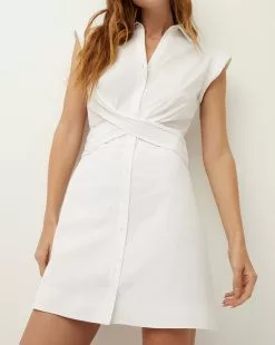 Veronica Beard Nagano Shirtdress -Veronica Beard Sales 2023 2304SCP20576 WHITE PRODUCT 03