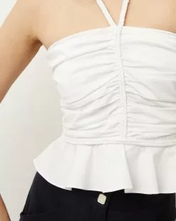 Veronica Beard Arienne Peplum-Hem Top 7 Veronica Beard Arienne Peplum-Hem Top -Veronica Beard Sales 2023 2304SCP40462 WHT PRODUCT 03