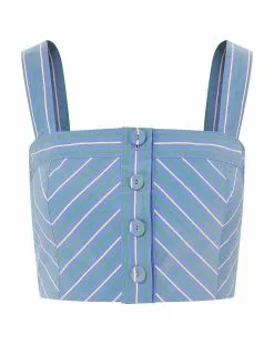 Veronica Beard Milton Striped Crop Top -Veronica Beard Sales 2023 2304SH4540498