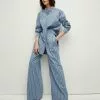 Veronica Beard Maliyah Striped Wide-Leg Pant -Veronica Beard Sales 2023 2304SH4560210 BLUEKELLYGREEN PRODUCT 01