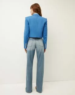 Veronica Beard Behren Cropped Jacket 9 Veronica Beard Behren Cropped Jacket -Veronica Beard Sales 2023 2304SU4910430 AZUREBLUE PRODUCT 04