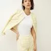 Veronica Beard Jazmin Tweed Short -Veronica Beard Sales 2023 2304TW3580202 PALEYELLOWWHITE PRODUCT 02