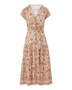Veronica Beard Lexington Floral Block-Print Dress -Veronica Beard Sales 2023 2305CO7620623