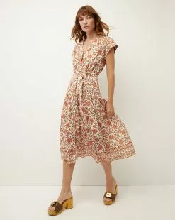 Veronica Beard Lexington Floral Block-Print Dress