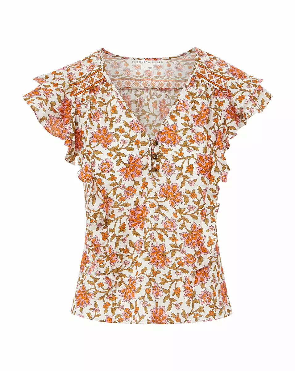 Veronica Beard Joi Floral Block-Print Top 5 Veronica Beard Joi Floral Block-Print Top - Image 5