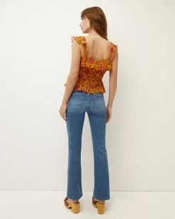 Veronica Beard Randa Floral-Silk Top -Veronica Beard Sales 2023 2305GGT0640331 HOTORANGEMULTI PRODUCT 04