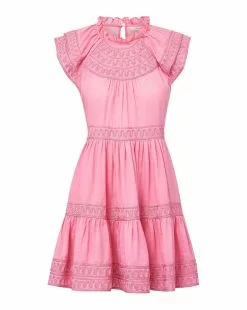 Veronica Beard Keely Tiered Dress -Veronica Beard Sales 2023 2305SH05020603 DARKPEONY