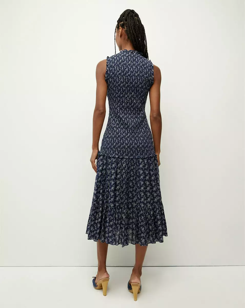 Veronica Beard Verena Smocked Cotton-Voile Dress 4 Veronica Beard Verena Smocked Cotton-Voile Dress - Image 4