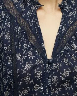 Veronica Beard Nayari Cotton-Voile Dress 7 Veronica Beard Nayari Cotton-Voile Dress -Veronica Beard Sales 2023 2306CO2720665 MARINE OFFWHITE PRODUCT 03