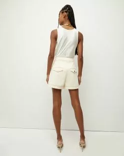 Veronica Beard Sabrina Crepe Tank -Veronica Beard Sales 2023 2306CP25T007 WHITE PRODUCT 03