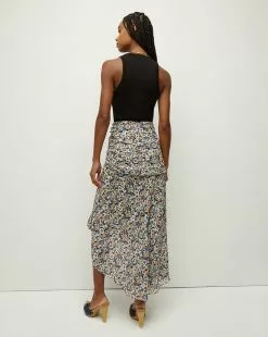 Veronica Beard Lucien Floral Silk Skirt -Veronica Beard Sales 2023 2306GGT0630325 BLKMULTI PRODUCT 05