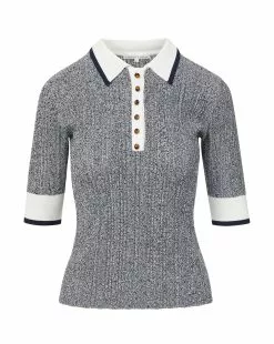 Veronica Beard Soza Polo Top -Veronica Beard Sales 2023 2306KN4139856 NAVY MULTI 0b129dac f065 4203 bcda d864ef617062