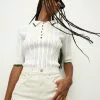 Veronica Beard Soza Polo Top -Veronica Beard Sales 2023 2306KN4139856 OFFWHITE PRODUCT 01
