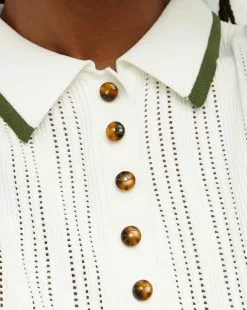 Veronica Beard Soza Polo Top -Veronica Beard Sales 2023 2306KN4139856 OFFWHITE PRODUCT 03