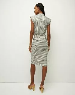 Veronica Beard Ruched Shirtdress 8 Veronica Beard Ruched Shirtdress -Veronica Beard Sales 2023 2306PO262178 BRIGHTARMY WHITE PRODUCT 04