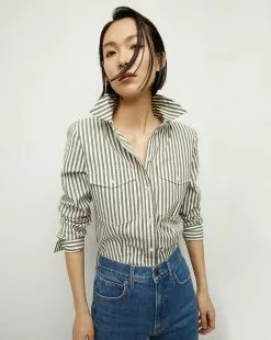 Veronica Beard Barnette Striped Button-Down Shirt