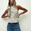 Veronica Beard Drey Striped Top -Veronica Beard Sales 2023 2306PO2640568 BRIGHTARMY WHITE PRODUCT 01