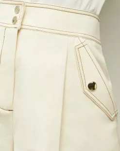 Veronica Beard Keita High-Rise Short -Veronica Beard Sales 2023 2306SU5360331 ECRU PRODUCT 03