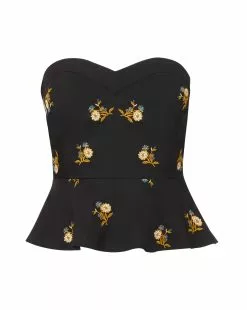 Veronica Beard Chaka Floral-Embroidered Bustier Top 13 Veronica Beard Chaka Floral-Embroidered Bustier Top -Veronica Beard Sales 2023 2307EM4940553 BLACK MULTI