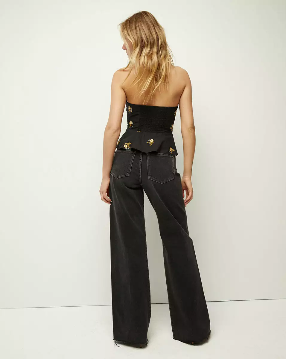 Veronica Beard Chaka Floral-Embroidered Bustier Top 4 Veronica Beard Chaka Floral-Embroidered Bustier Top - Image 4