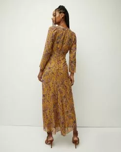 Veronica Beard Ferrara Dress -Veronica Beard Sales 2023 2307GGT0620782 SAFFRONMULTI PRODUCT 05
