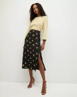 Veronica Beard Franconia Floral Skirt -Veronica Beard Sales 2023 2307JQ2130330 BLKMULTI PRODUCT 03