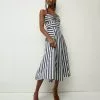 Veronica Beard Blige Striped Dress -Veronica Beard Sales 2023 2307PO2320653 MARINE OFFWHITE PRODUCT 01
