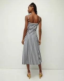 Veronica Beard Blige Striped Dress 7 Veronica Beard Blige Striped Dress -Veronica Beard Sales 2023 2307PO2320653 MARINE OFFWHITE PRODUCT 03