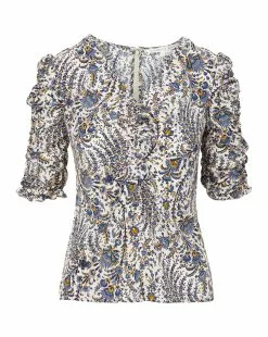 Veronica Beard Henrieta Floral Top -Veronica Beard Sales 2023 2307SDC0340274 ECRUMULTI