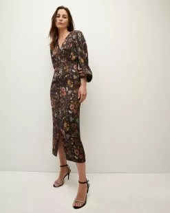 Veronica Beard Terina Floral Stretch-Silk Dress