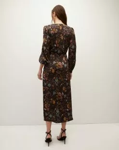 Veronica Beard Terina Floral Stretch-Silk Dress -Veronica Beard Sales 2023 2308FL3320723 BLKMULTI PRODUCT 05