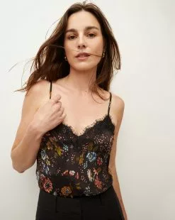 Veronica Beard Ciarlo Floral Lace-Trim Top