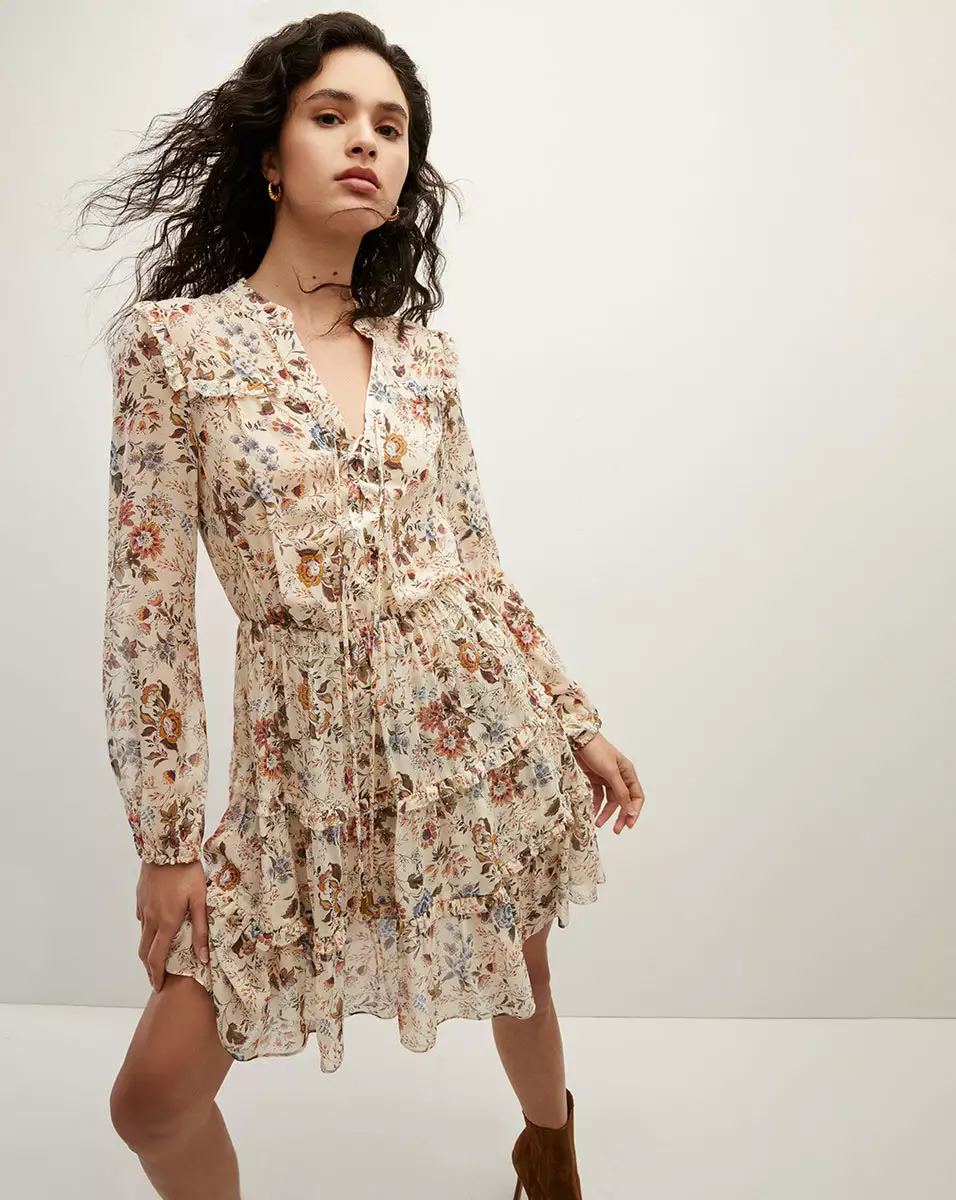 Veronica Beard Justine Floral Silk-Georgette Dress 1 Veronica Beard Justine Floral Silk-Georgette Dress