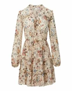 Veronica Beard Justine Floral Silk-Georgette Dress 9 Veronica Beard Justine Floral Silk-Georgette Dress -Veronica Beard Sales 2023 2308GGT0620704 ECRU MULTI