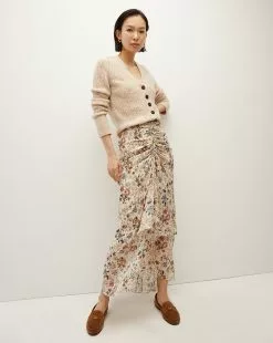 Veronica Beard Sira Floral Silk-Georgette Skirt