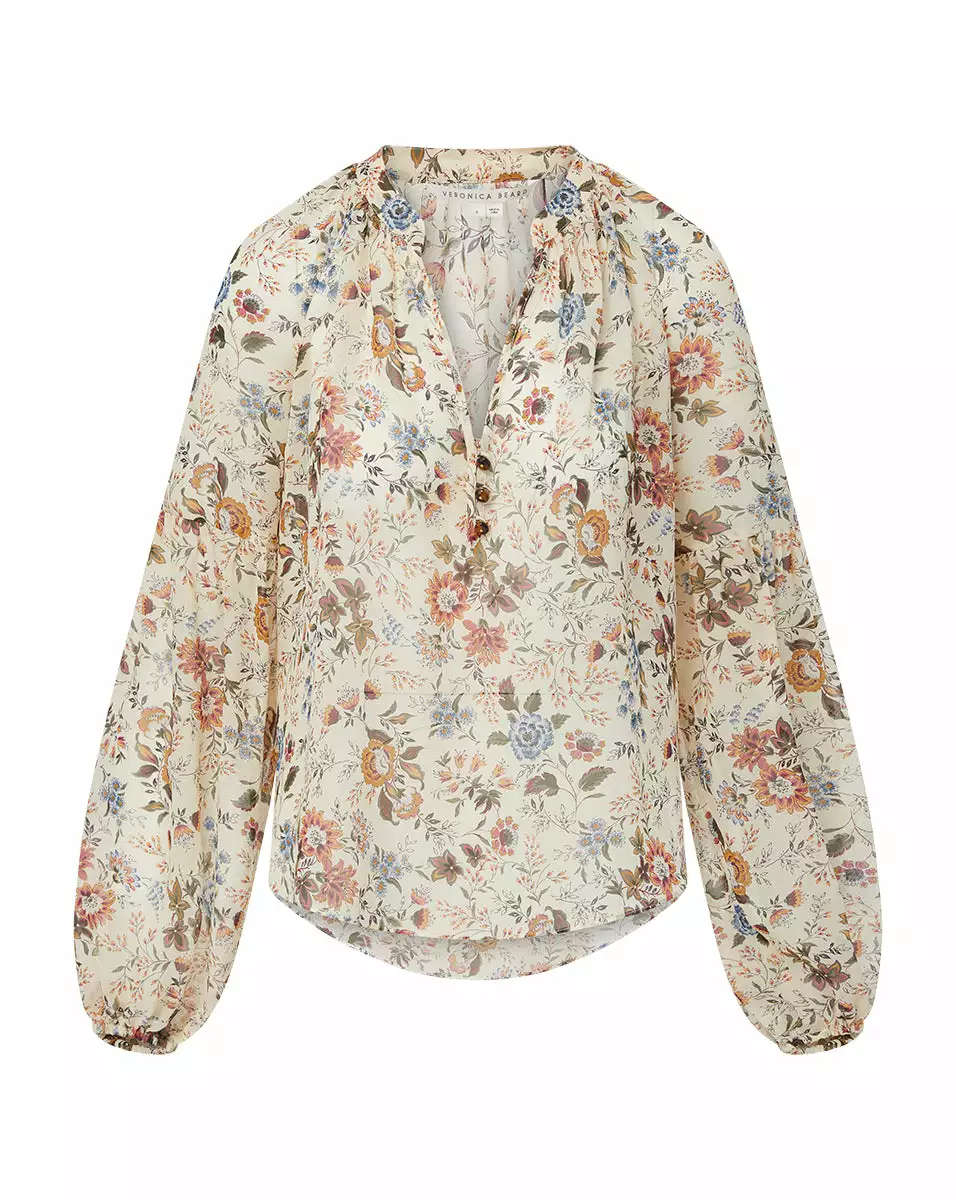 Veronica Beard Clarina Floral Silk-Georgette Top 6 Veronica Beard Clarina Floral Silk-Georgette Top - Image 6