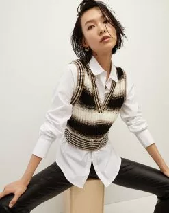 Veronica Beard Spear Mixed-Media Sweater