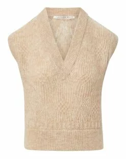 Veronica Beard Arida Knit Vest -Veronica Beard Sales 2023 2308KA1590229 HEATHERED SAND 3f4cf243 a25a 4b3f a292 086657b0f906