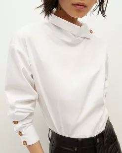 Veronica Beard Fauri Asymmetrical Poplin Shirt 7 Veronica Beard Fauri Asymmetrical Poplin Shirt -Veronica Beard Sales 2023 2308LSCP40340 WHT PRODUCT 03