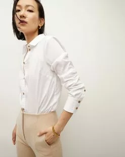 Veronica Beard Libby Poplin Button-Down Shirt