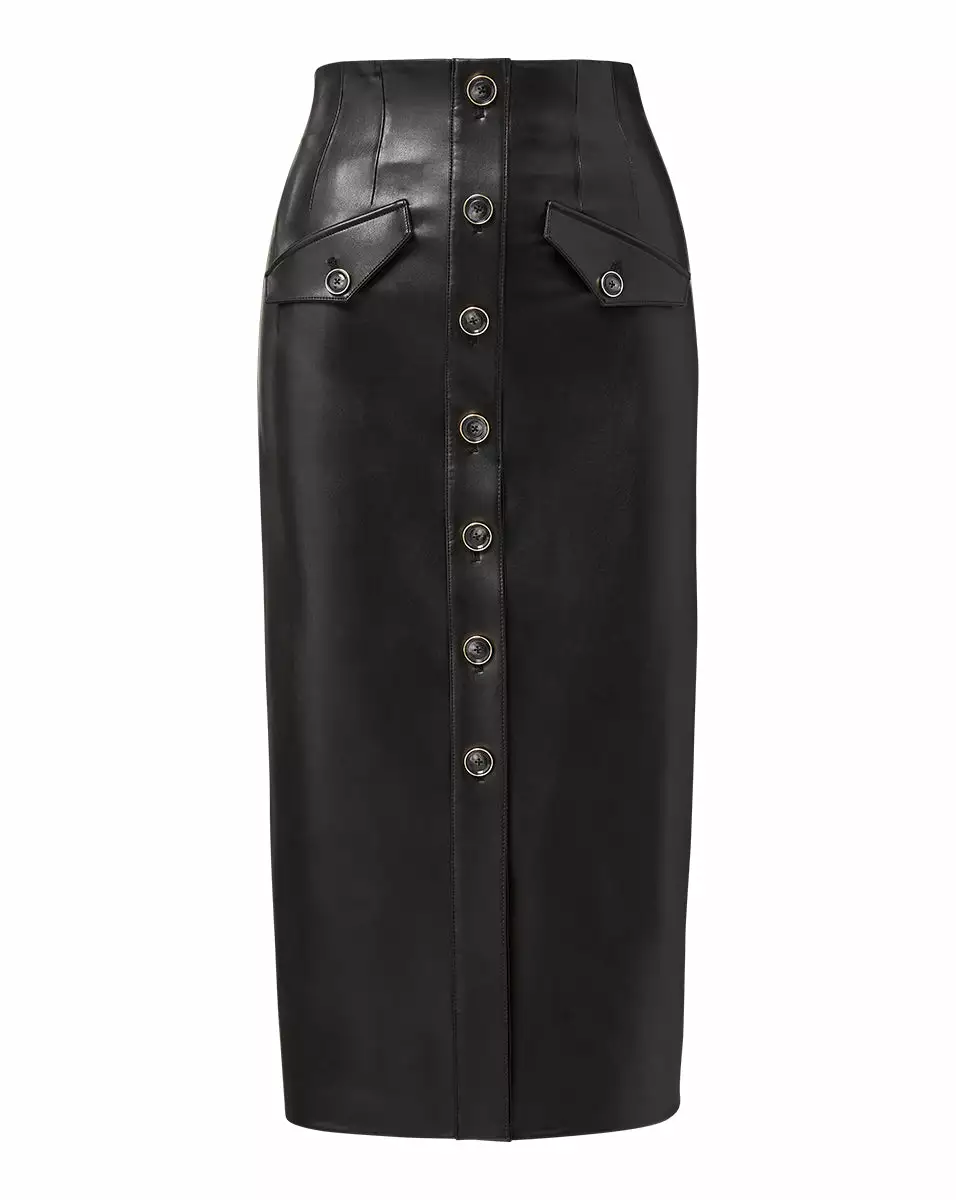 Veronica Beard Barrie Vegan Leather Skirt 6 Veronica Beard Barrie Vegan Leather Skirt - Image 6