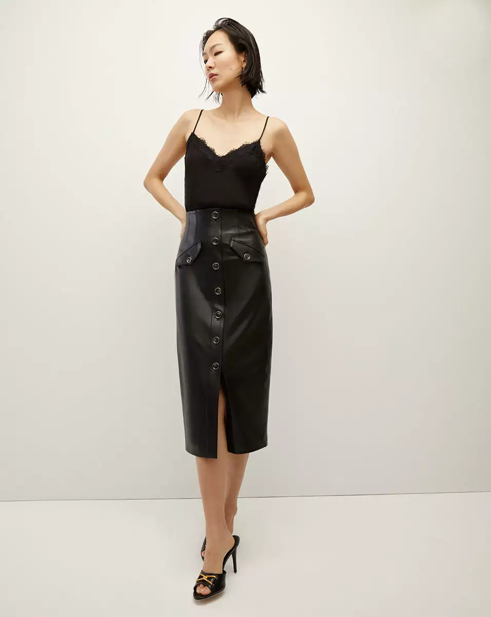 Veronica Beard Barrie Vegan Leather Skirt 2 Veronica Beard Barrie Vegan Leather Skirt - Image 2